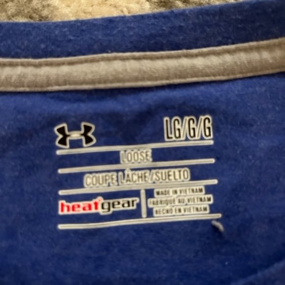 Under Armour Heat Gear Short Sleeve Blue T-shirt Size Large - Picture 5 of 6